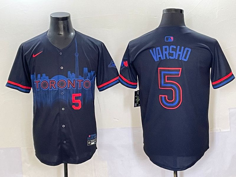Men 2025 Toronto Blue Jays #5 Varsho Black Joint Name Nike MLB Jersey style 4